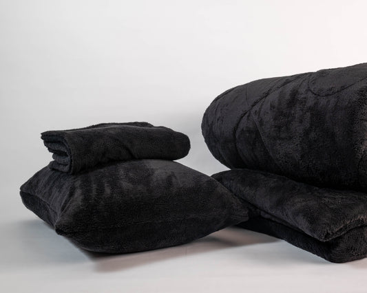 Black Fiber Duvet Set